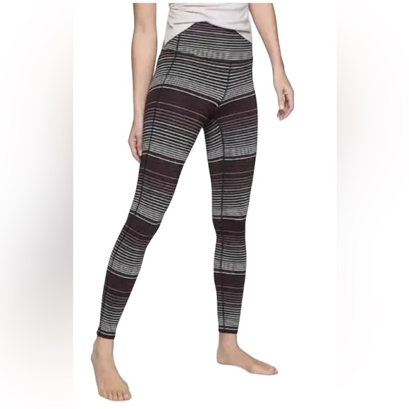 Athleta - High Rise Chaturanga Tight Leggings Multi Stripe Yoga Pant Sz M - Picture 1 of 9